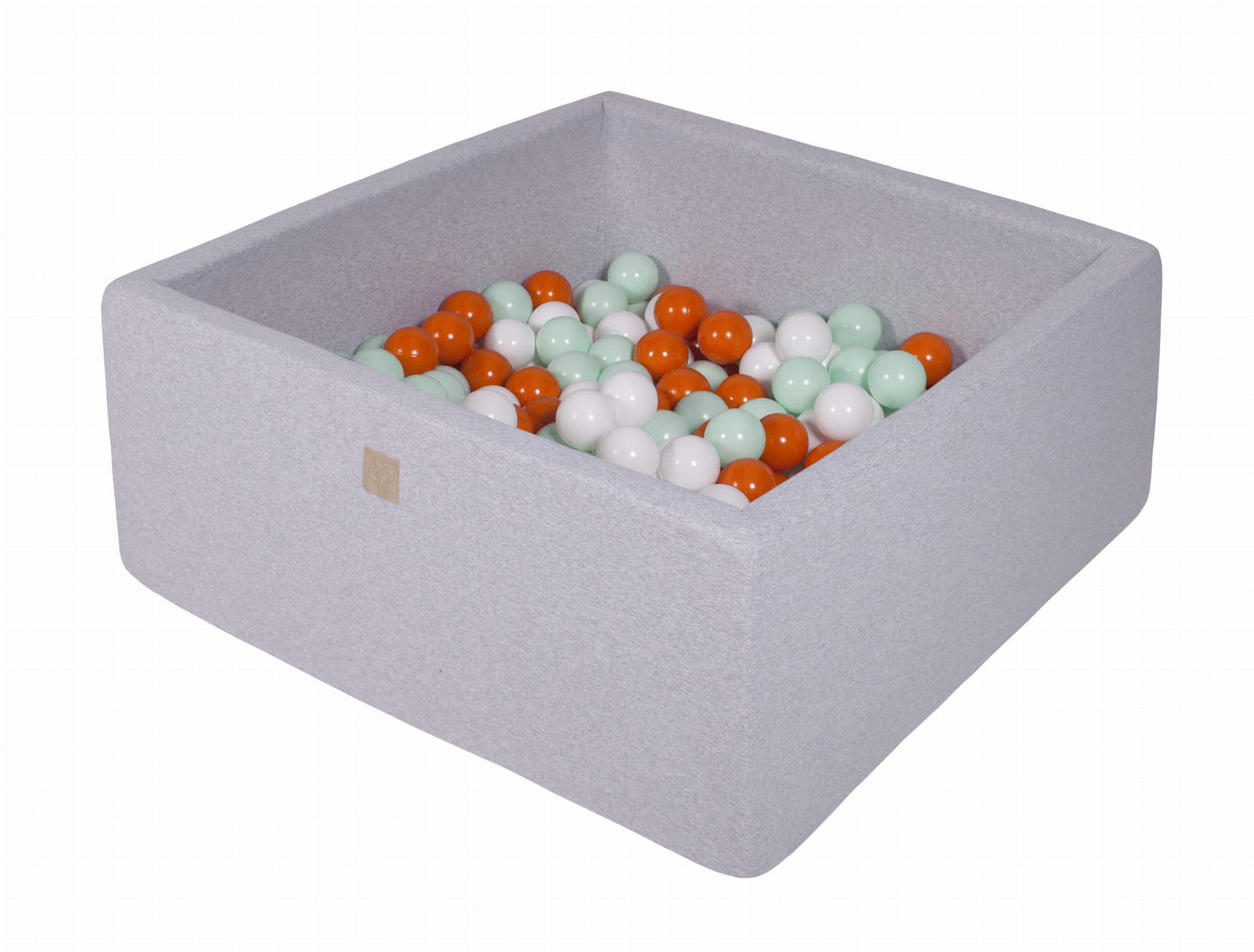 Square Ball Pit With 400 Balls, 110x110x40cm, Light Grey, Cotton