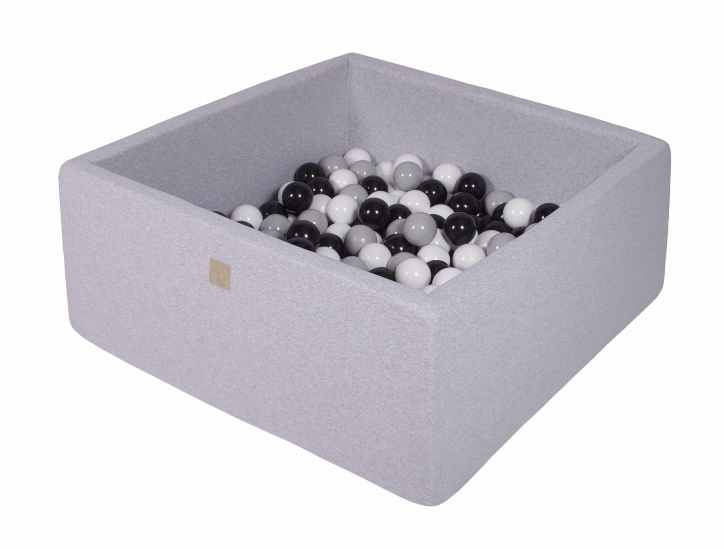 Square Ball Pit With 400 Balls, 110x110x40cm, Light Grey, Cotton