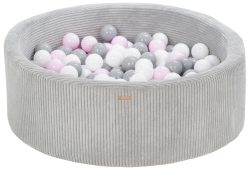 Velinda Soft Play Ball Pit with 200 Balls - Corduroy Fabric - 90cm - Kids Play Toy