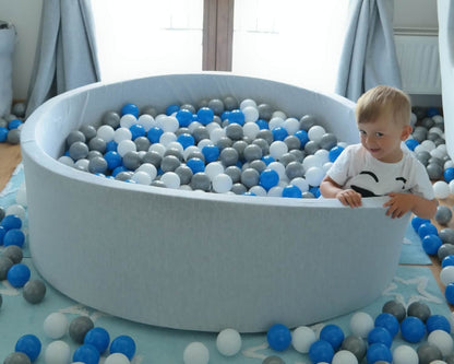 Velinda Soft Jersey Ball Pit with 900 Balls - 125cm Diameter - Baby & Kids Play Gift