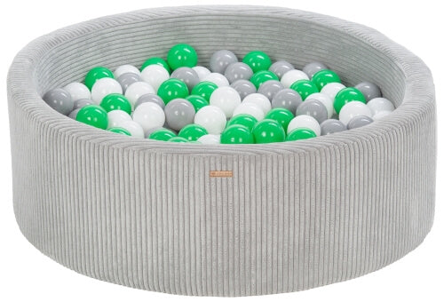 Velinda Soft Play Ball Pit with 300 Balls - Corduroy Fabric - 90cm - Kids Play Toy