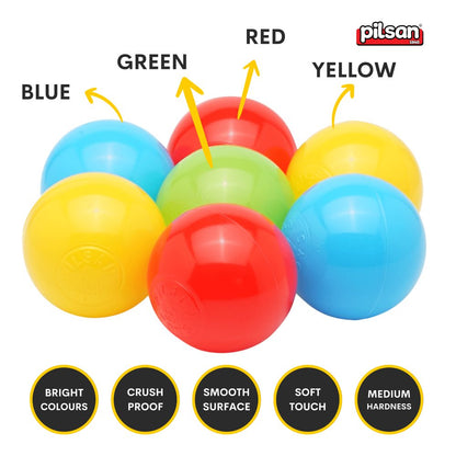 Ball Pit Balls - 7 CM - 500 PCS - Commercial Grade - Mixed Colours - Non-PVC Plastic - Non-Toxic and BPA Free - Premium Quality