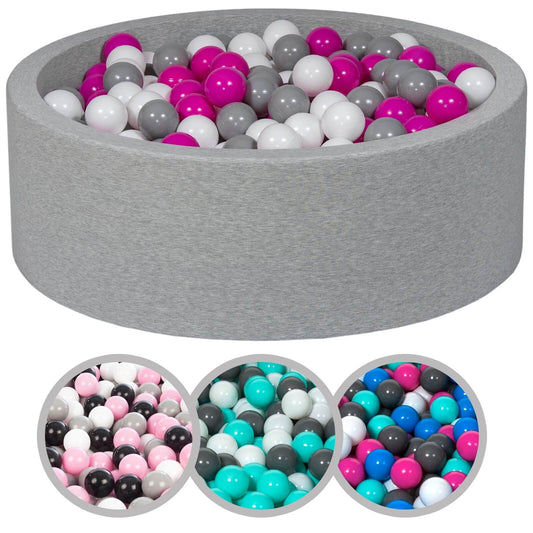 Velinda Soft Jersey Ball Pit with 450 Balls - Baby & Kids Play Gift - 90cm