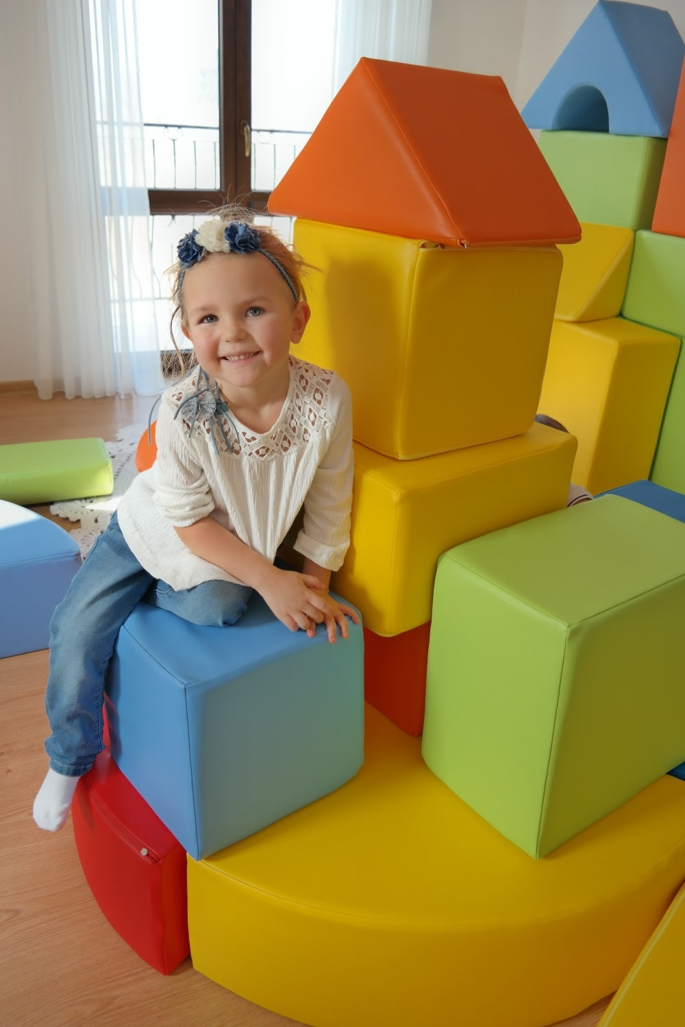 Velinda 15-Piece Foam Building Blocks Set - Colorful - Soft - Kids Nursery Play Toy