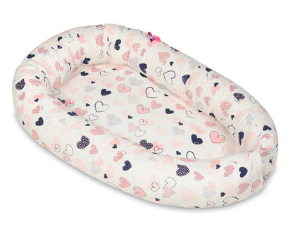 Velinda Baby Nest - Soft Cotton - Adjustable - for Infants Up to 8 Months