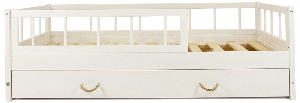 Velinda Universal Kids Bed - High-Quality Pine - Safety Barriers - 160x80cm - Storage Drawer