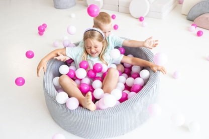 Velinda Soft Play Ball Pit with 300 Balls - Corduroy Fabric - 90cm - Kids Play Toy