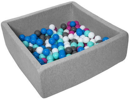 Velinda Soft Jersey Ball Pit with 200 Balls - 90x90cm - Baby & Kids Play Gift