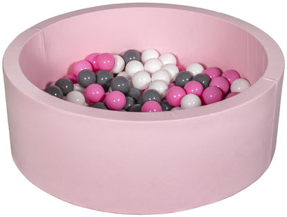 Velinda Soft Jersey Ball Pit with 150 Balls - Pink - Baby & Kids Play Gift, 90cm