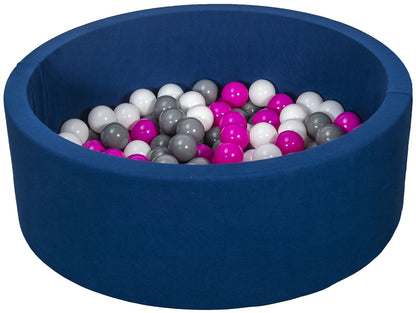 Velinda Soft Jersey Ball Pit with 150 Balls - Navy Blue - Baby & Kids Play Toy