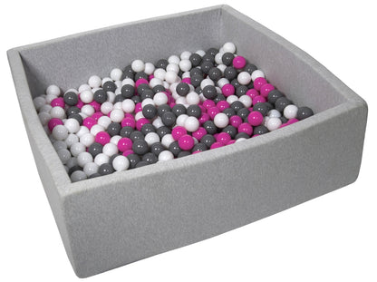 Velinda Soft Jersey Ball Pit with 600 Balls - 110x110cm - Baby & Kids Play Gift