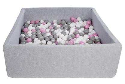 Velinda Soft Jersey Ball Pit with 600 Balls - 110x110cm - Baby & Kids Play Gift