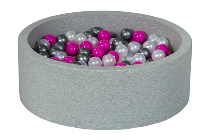 Velinda Soft Jersey Ball Pit with 300 Balls - Baby & Kids Play Gift - 80cm