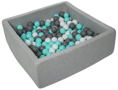 Velinda Soft Jersey Ball Pit with 300 Balls - 80x80cm - Baby & Kids Play Gift