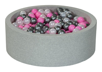 Velinda Soft Jersey Ball Pit with 450 Balls - Baby & Kids Play Gift - 90cm