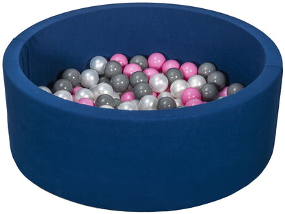 Velinda Soft Jersey Ball Pit with 150 Balls - Navy Blue - Baby & Kids Play Toy