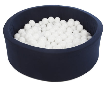 Velinda Soft Jersey Ball Pit with 300 Balls - Navy Blue - Baby & Kids Play Gift - 80cm