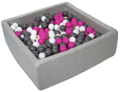 Velinda Soft Jersey Ball Pit with 450 Balls - 90x90cm - Baby & Kids Play Gift