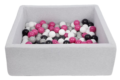 Velinda Soft Jersey Ball Pit with 150 Balls - 90x90cm - Baby & Kids Play Gift