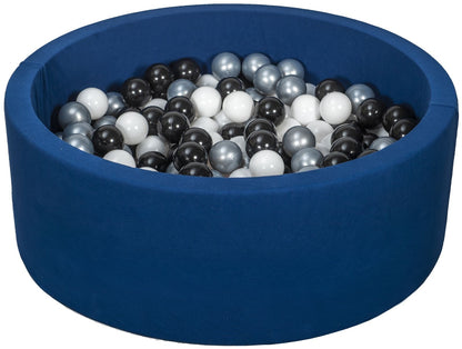 Velinda Soft Jersey Ball Pit with 200 Balls - Navy Blue - Baby & Kids Play Gift - 90cm