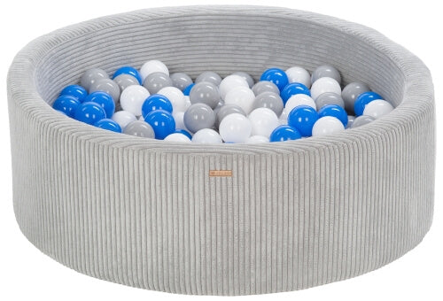 Velinda Soft Play Ball Pit with 200 Balls - Corduroy Fabric - 90cm - Kids Play Toy