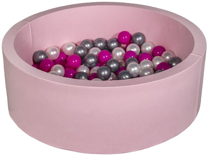 Velinda Soft Jersey Ball Pit with 150 Balls - Pink - Baby & Kids Play Gift, 90cm