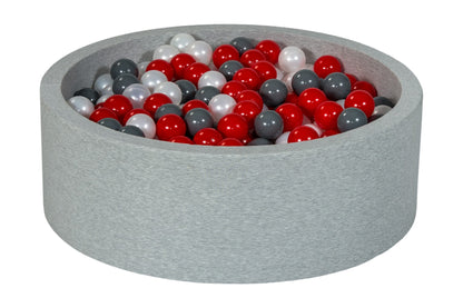 Velinda Soft Jersey Ball Pit with 450 Balls - Baby & Kids Play Gift - 90cm