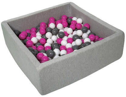 Velinda Soft Jersey Ball Pit with 200 Balls - 90x90cm - Baby & Kids Play Gift