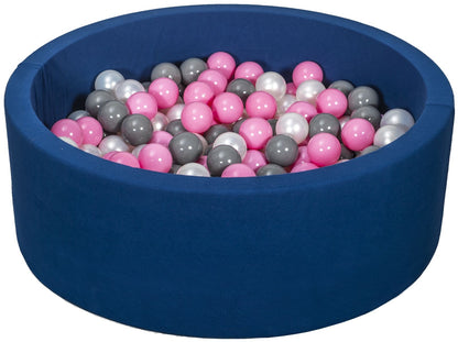 Velinda Soft Jersey Ball Pit with 300 Balls - Navy Blue - Baby & Kids Play Gift - 80cm