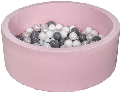 Velinda Soft Jersey Ball Pit with 150 Balls - Pink - Baby & Kids Play Gift, 90cm