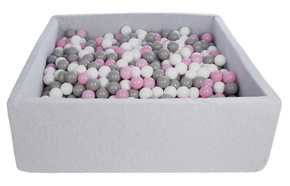 Velinda Soft Jersey Ball Pit with 900 Balls - 110x110cm - Baby & Kids Play Gift