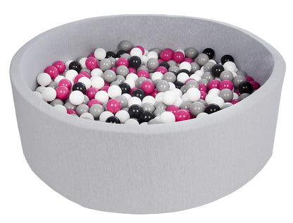 Velinda Soft Jersey Ball Pit with 600 Balls - 125cm Diameter - Baby & Kids Play Gift