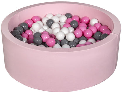 Velinda Soft Jersey Ball Pit with 200 Balls - Pink - Baby & Kids Play Gift - 90cm