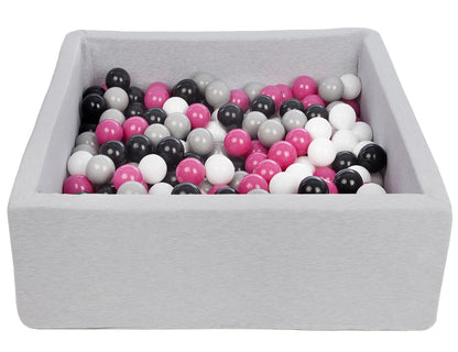 Velinda Soft Jersey Ball Pit with 300 Balls - 80x80cm - Baby & Kids Play Gift