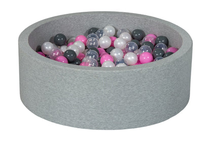 Velinda Soft Jersey Ball Pit with 300 Balls - Baby & Kids Play Gift - 80cm