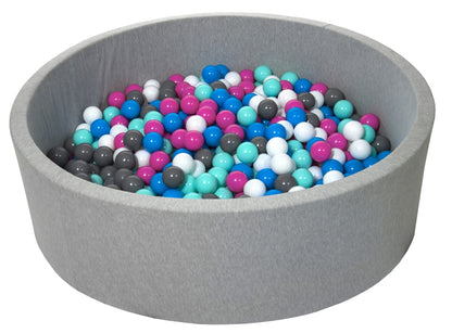 Velinda Soft Jersey Ball Pit with 600 Balls - 125cm Diameter - Baby & Kids Play Gift