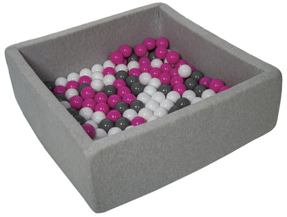 Velinda Soft Jersey Ball Pit with 150 Balls - 90x90cm - Baby & Kids Play Gift