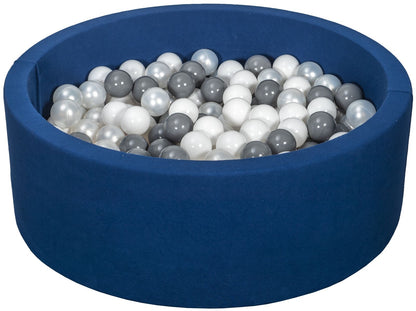 Velinda Soft Jersey Ball Pit with 200 Balls - Navy Blue - Baby & Kids Play Gift - 90cm