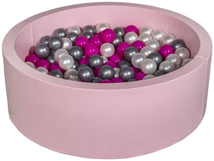 Velinda Soft Jersey Ball Pit with 200 Balls - Pink - Baby & Kids Play Gift - 90cm