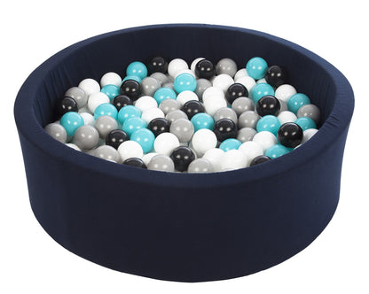 Velinda Soft Jersey Ball Pit with 300 Balls - Navy Blue - Baby & Kids Play Gift - 80cm