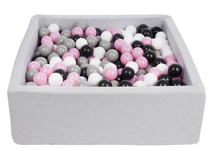 Velinda Soft Jersey Ball Pit with 450 Balls - 90x90cm - Baby & Kids Play Gift