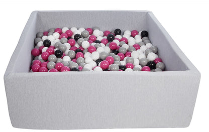 Velinda Soft Jersey Ball Pit with 600 Balls - 110x110cm - Baby & Kids Play Gift