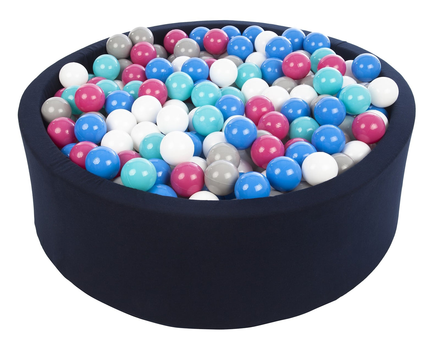 Velinda Soft Jersey Ball Pit with 450 Balls - Navy Blue - Baby & Kids Play Gift - 90cm